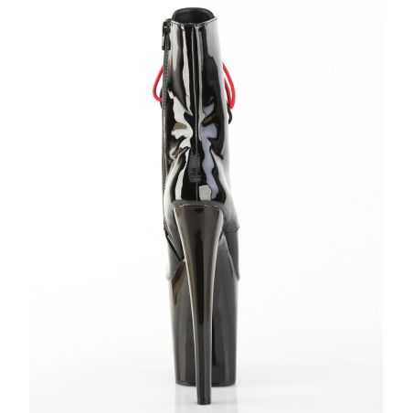 Bottines pole dance noir et rouge talon 20 cm XTREME-1020-1
