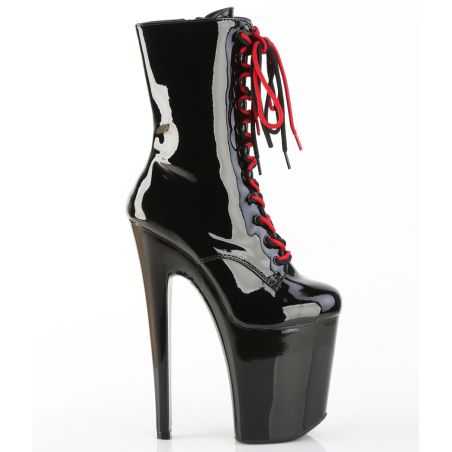 Bottines noir verni plateau rouge grandes tailles XTREME-1020-1 LBDHT