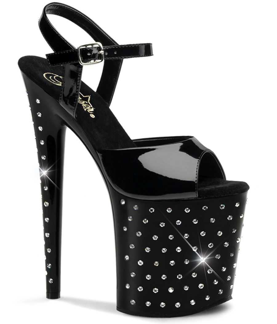 sandale-noire-vernie-plateforme-strass-talon-20cm-pleaser-stardust-809 sandale-noire-vernie-plateforme-strass-talon-20cm-pleaser-stardust-809