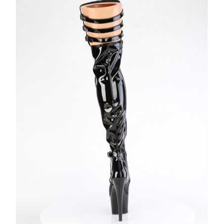 cuissarde-noire-vernie-stiletto-boucles-ajustables-pleaser