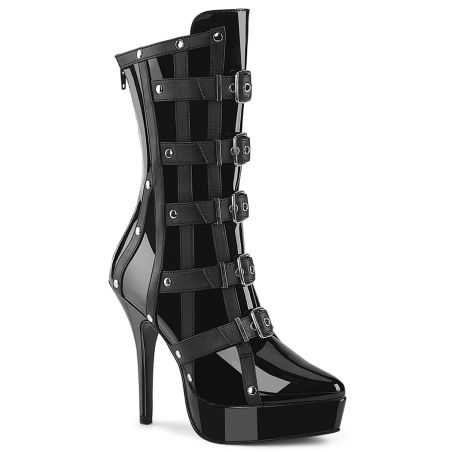 Bottines fétiches de luxe Devious Indulge 1038 à talons aiguilles, plateformes et guêtres amovibles LBDHT.