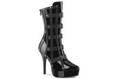 Bottines fétiches de luxe Devious Indulge 1038 à talons aiguilles, plateformes et guêtres amovibles LBDHT. Bottines fétiches de luxe Devious Indulge 1038 à talons aiguilles, plateformes et guêtres amovibles LBDHT.