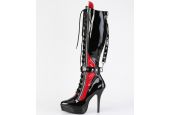 bottes-genou-vernis-noir-talon-haut-homme-femme bottes-genou-vernis-noir-talon-haut-homme-femme