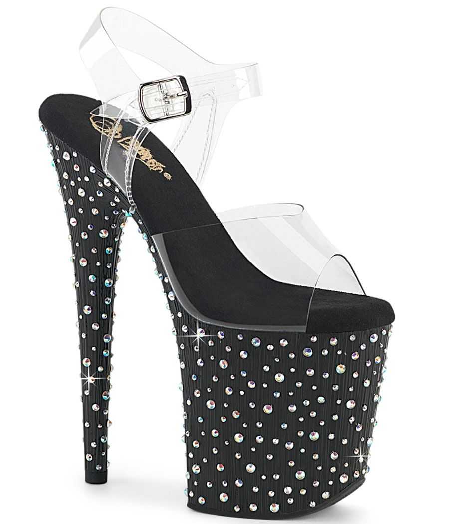 modèle-transparent-base-noire-strass-multi-tailles-pleaser-stardance-808 modèle-transparent-base-noire-strass-multi-tailles-pleaser-stardance-808
