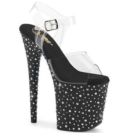 modèle-transparent-base-noire-strass-multi-tailles-pleaser-stardance-808