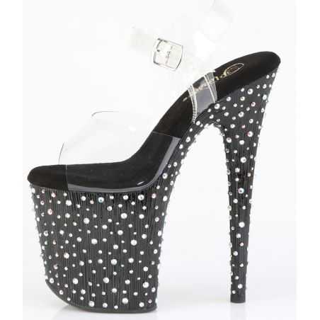 style-fetichiste-noir-cristaux-brillants-pleaser