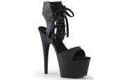 Sandales-bottines lacées noires mates à talon de 18 cm Pleaser ADORE-700-14 Sandales-bottines lacées noires mates à talon de 18 cm Pleaser ADORE-700-14