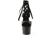 Open boots sombres à tige montante, laçage frontal ajustable et plateforme intégrée Open boots sombres à tige montante, laçage frontal ajustable et plateforme intégrée