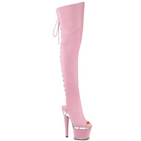 botte-cuissarde-rose-ouverte-lacage-arriere-talon-18cm-pleaser-spectator-3030