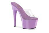 Mules transparentes à plateforme lavande et haut talon 18 cm Pleaser ADORE-701