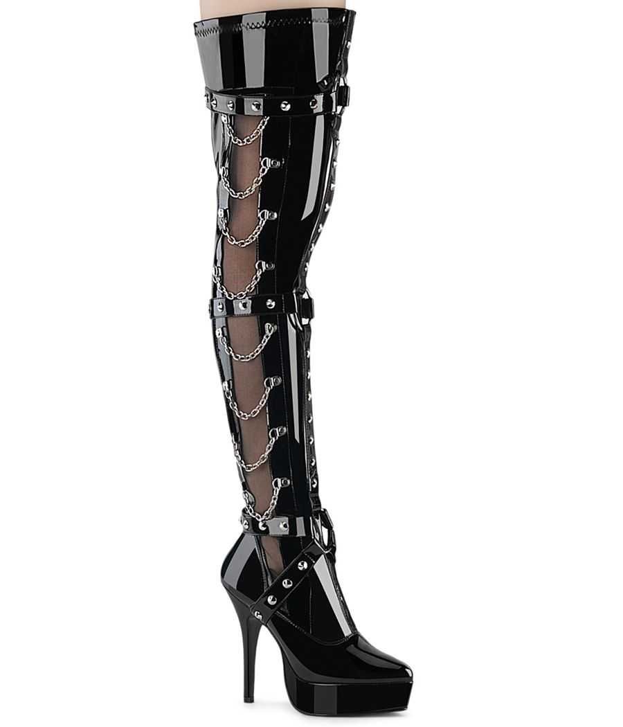 cuissardes-noires-vernies-mesh-transparente-sangles-bondage-talon-13cm-indulge-3026-devious