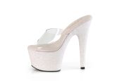 Mules rose saumon brillant Pleaser idéales pour le pole dance, la scène et les concours de beauté