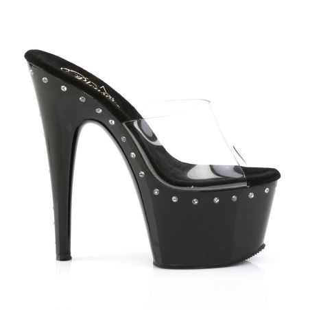 Mules glamour à tige invisible et détails étincelants pour sublimer une tenue de gala ou de soirée