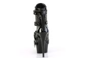 Bottines pole dance laquées noires et filet brillant talon 15 cm DELIGHT-1013RM