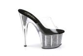 Mules glamour à bride souple en silicone et détails diamantés pour sublimer une tenue de gala ou de soirée Mules glamour à bride souple en silicone et détails diamantés pour sublimer une tenue de gala ou de soirée
