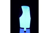 Mules épurées à très haut talon 18 cm et plateforme néon hautement visuelle sous lumière ultraviolette Mules épurées à très haut talon 18 cm et plateforme néon hautement visuelle sous lumière ultraviolette