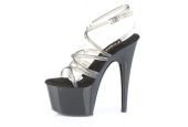 Stripper heels noir et transparent pour un maintien optimal de la cheville en pole art