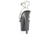 Platform heels noires à base plexi grande taille pour la scène et le cabaret
