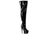 cuissarde-noire-vernie-stretch-extensible-coupe-large-confort-15cm-pleaser-delight-3000wcf cuissarde-noire-vernie-stretch-extensible-coupe-large-confort-15cm-pleaser-delight-3000wcf
