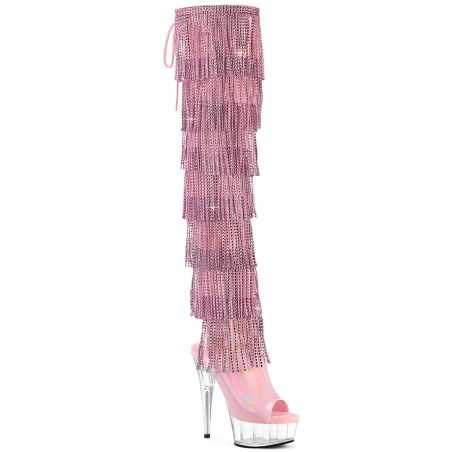cuissarde-holographique-rose-bout-ouvert-franges-strass-roses-15cm-pleaser-delight-3017hg-rsf