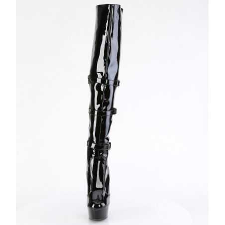 chaussure-pole-dance-botte-haute-vernis-noir-brides-lbdht