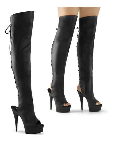 Botte Over-the-Knee Vegan à Lacets Dos Delight-3019