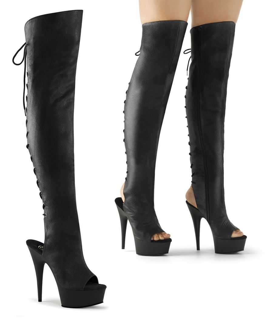 botte-noire-mate-simili-cuir-vegan-lacets-arriere-bout-et-talon-ouverts-15cm-pleaser-delight-3019 botte-noire-mate-simili-cuir-vegan-lacets-arriere-bout-et-talon-ouverts-15cm-pleaser-delight-3019