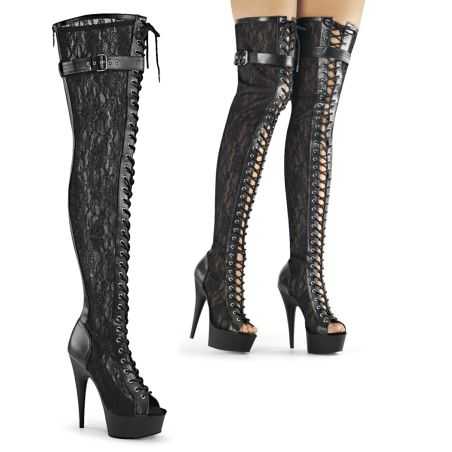 cuissarde-noire-dentelle-résille-transparente-appliqués-brodés-bout-ouvert-15cm-pleaser-delight-3025ml