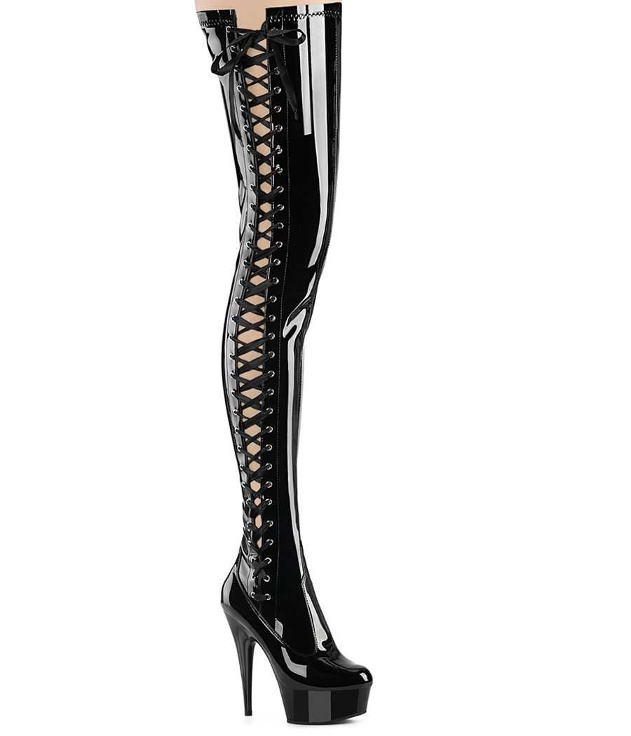 botte-entrejambe-noire-vernie-laçage-latéral-rubans-15cm-pleaser-delight-4050 botte-entrejambe-noire-vernie-laçage-latéral-rubans-15cm-pleaser-delight-4050