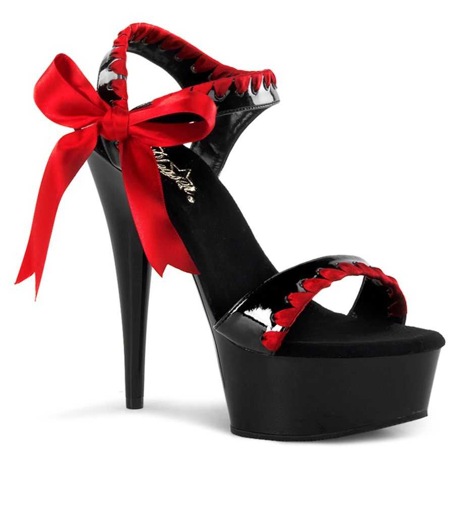 Sandales à plateforme 15 cm, nœud latéral et peep-toe Pleaser DELIGHT-615