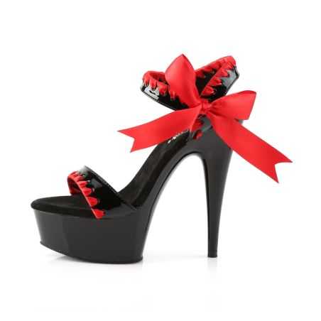 Platform heels rétro pin-up à nœud latéral et patin compensé de 4,5 cm pour pole dance