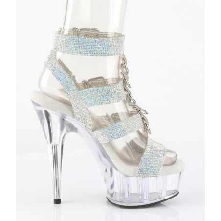 sandale sexy argent strass studs brillants delight