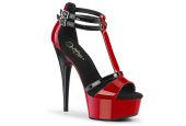 Sandales plateforme à triple brides rouge verni Pleaser DELIGHT-662