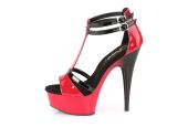 Platform heels vinyle rouge vif à maintien parfait pour pole fitness, spins et tricks