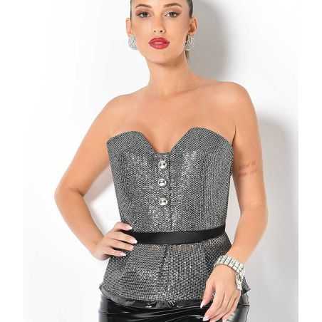 top-bustier-eiffel-catanzaro-argent-plastron-sexy