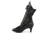 Bottes cuir vegan noir mat laçage mi-mollet talon 7 cm DIVINE-1050 Bottes cuir vegan noir mat laçage mi-mollet talon 7 cm DIVINE-1050