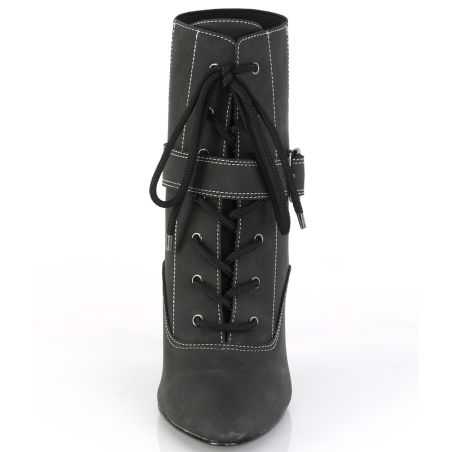 Bottines noir mat bride cheville coupe large Pleaser Pink Label DREAM-1022
