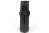 Bottines noir mat bride cheville coupe large Pleaser Pink Label DREAM-1022