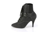 Bottines cuir vegan noir mat à lanière cheville talon aiguille 10 cm DREAM-1022