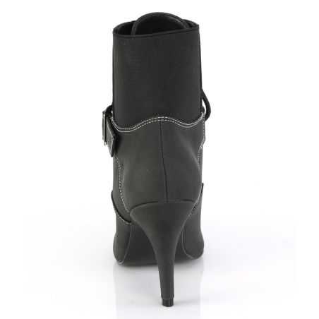 Bottines confort noires mates pieds larges avec bride et zip DREAM-1022