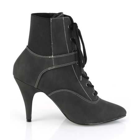 Bottines noir mat bride cheville coupe large grandes tailles DREAM-1022 LBDHT