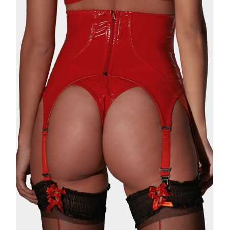 tenue-fétichiste-chic-vinyle-noir-porte-jarretelles-nell-lbdht
