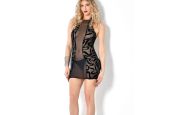 Robe Azur en résille et velours noir Patrice Catanzaro PF703909V15 Robe Azur en résille et velours noir Patrice Catanzaro PF703909V15
