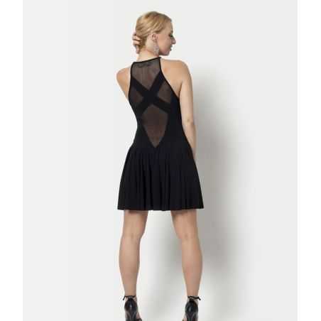 robe-soirée-moulante-evasee-resille-noire-catanzaro