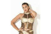 Top faux cuir doré Top faux cuir doré