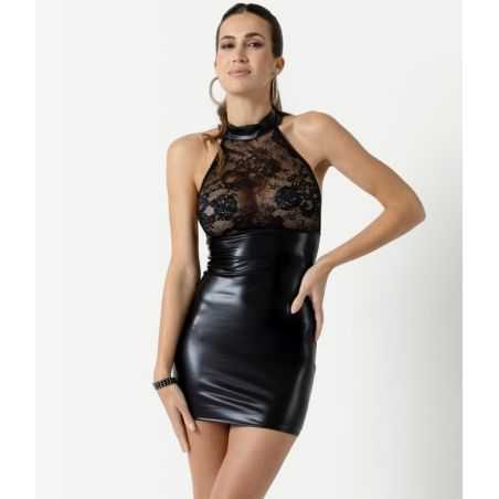 robe-noire-bimatiere-wetlook-dentelle-machi-catanzaro-france