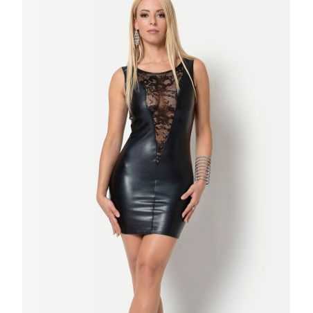 tenue-clubwear-chic-effet-cuir-noir-catanzaro