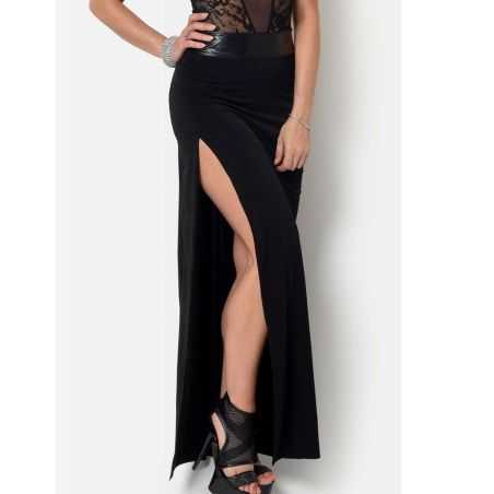 jupe-longue-lycra-noir-saphir-catanzaro-made-in-france