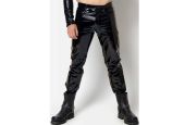 Pantalon homme noir en vinyle brillant Shawn Patrice Catanzaro PC504101H2 collection Homme