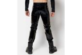 Vue de dos pantalon ajusté homme en vinyle noir Shawn Patrice Catanzaro Homme